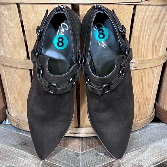 Carlos by Carlos Santana Pointer Harness Brown Faux Suede Zip Ankle Boot Women 8 - Picture 10 of 12